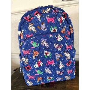 Vera Bradley Large Backpack Cotton Catnip Christmas NWT